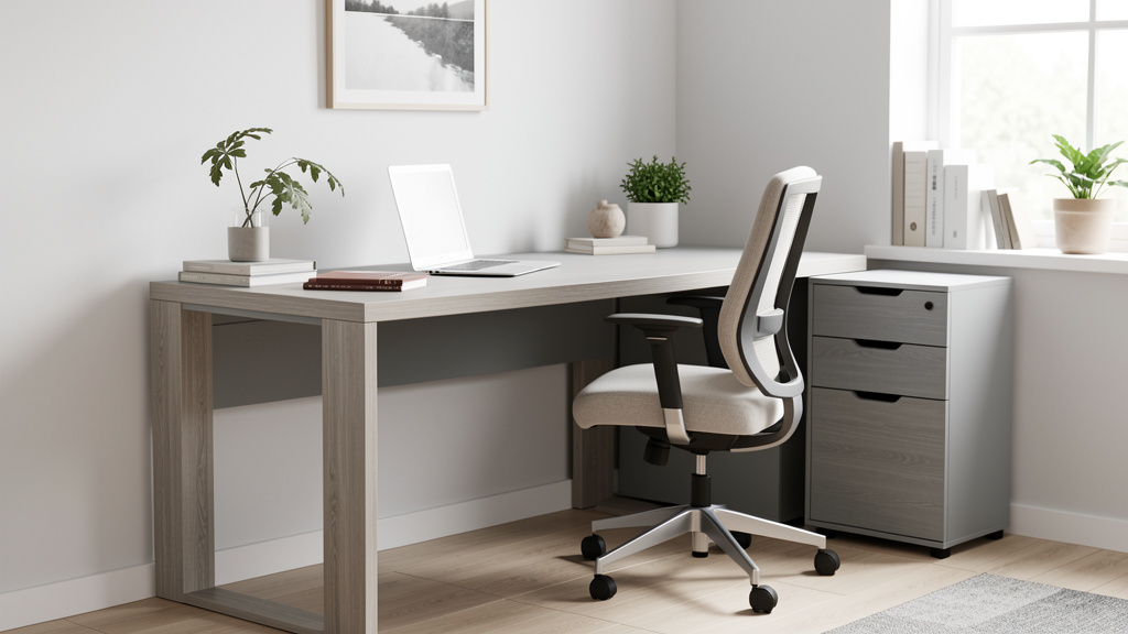 atouts du bureau gris scandinave