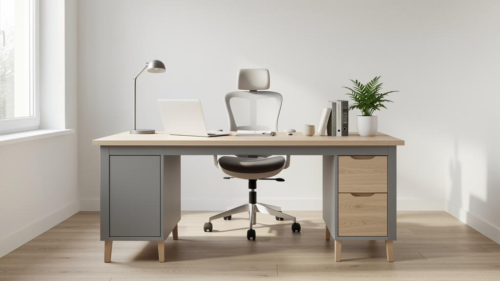 aménagement pour un bureau scandinave gris