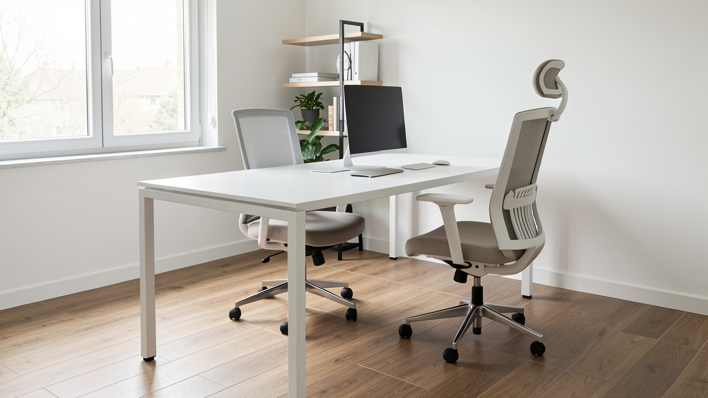 Bureau informatique blanc Vasagle avec support pour unité centrale et étagère