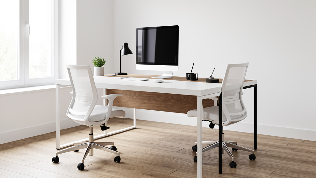 Bureau blanc SoBuy FWT35-W