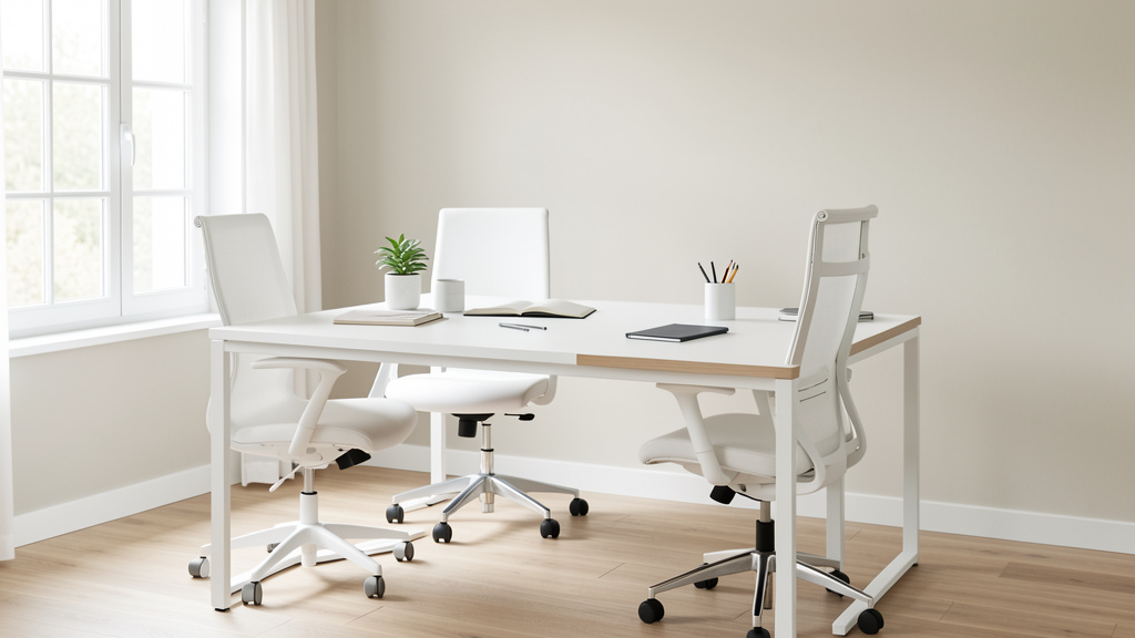 Bureau blanc mat Iconiko Home MK avec tiroir