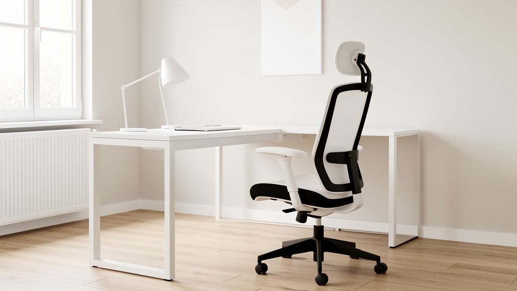 Yaheetech Bureau blanc avec porte clavier coulissant, tiroir et 2 étagères