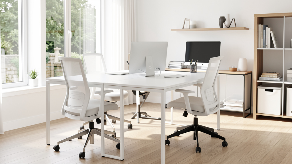 Bureau blanc Mirjan24 en panneau stratifié
