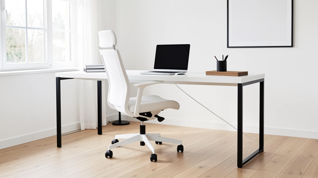 Chaise noir pour bureau blanc
