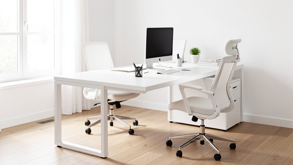 Chaise pivotante verte assortie avec bureau blanc