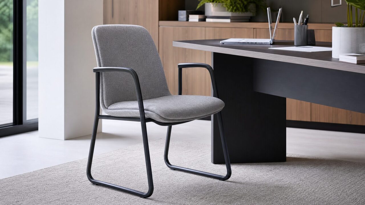 Woltu BH142hgr-2 - Chaise sans roulettes rembourrée en velours gris clair