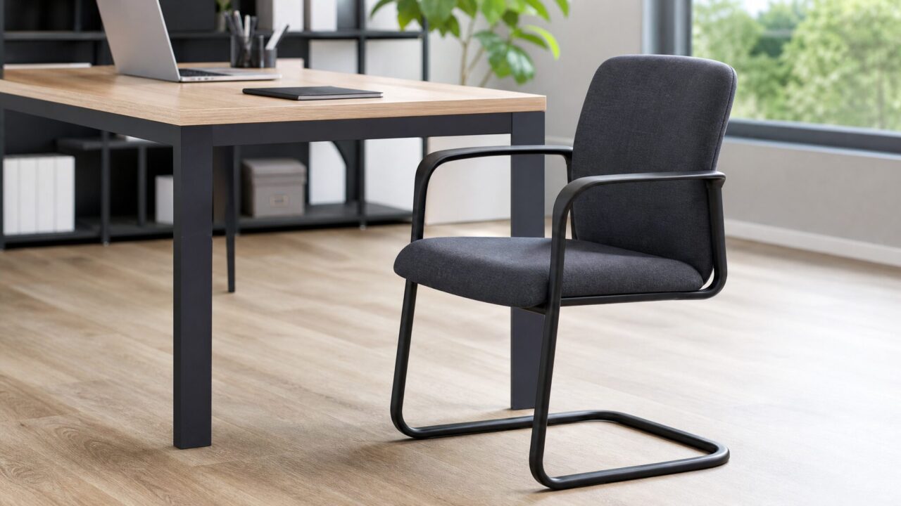 Woltu BH142hgr-2 - Chaise rembourrée sans roulettes