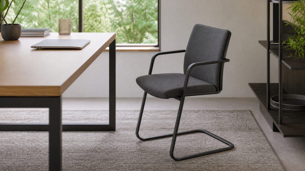 Chaise sans roulettes Wahson Lot de 2 pour salle de conférence avec accoudoirs Chromés