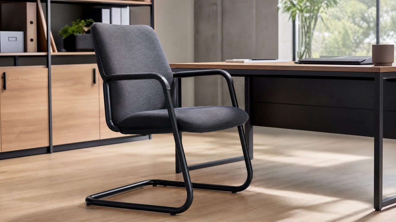 Chaise sans roulettes Kingston design rétro avec dossier rembourré