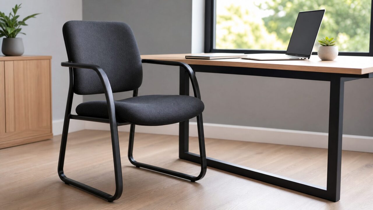 hjh OFFICE - Chaise sans roulettes noir/gris